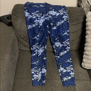 Nike Blue and White Camo Leggings